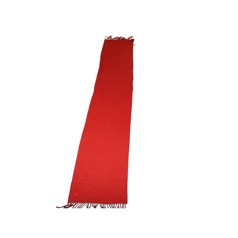 Brooks Brothers Red Charcoal‎ Grey Reversible Wool Fringed Scarf Golden Fleece